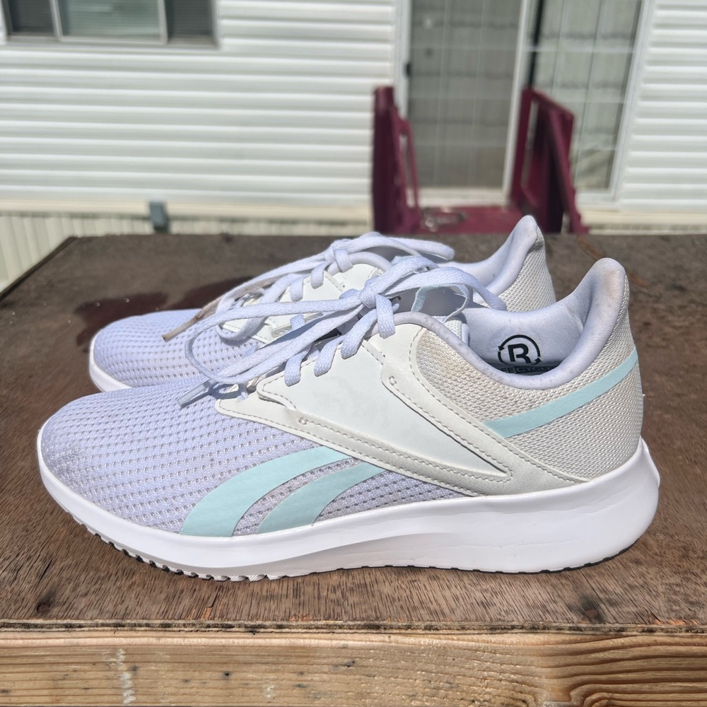 Reebok Women's White and Light Blue Athletic Shoes
